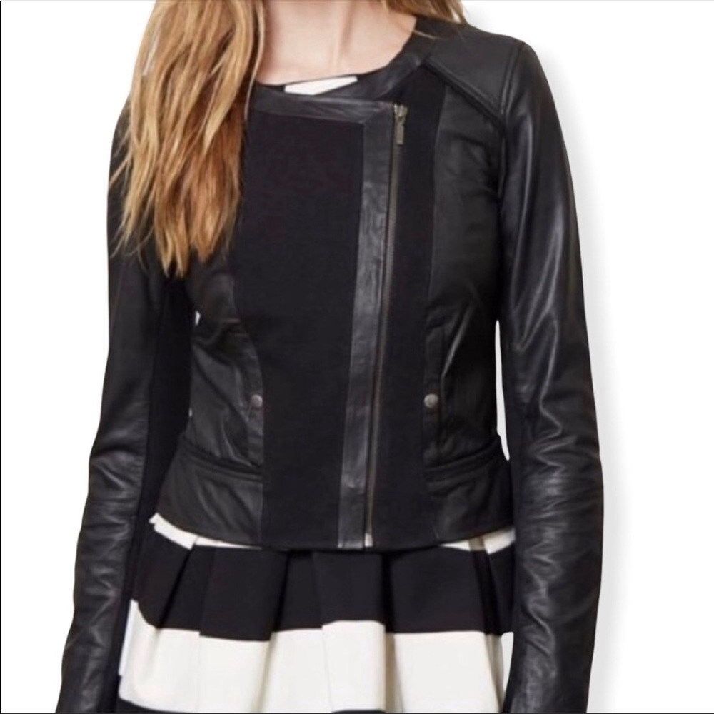 Anthropologie Elevenses leather moto jacket